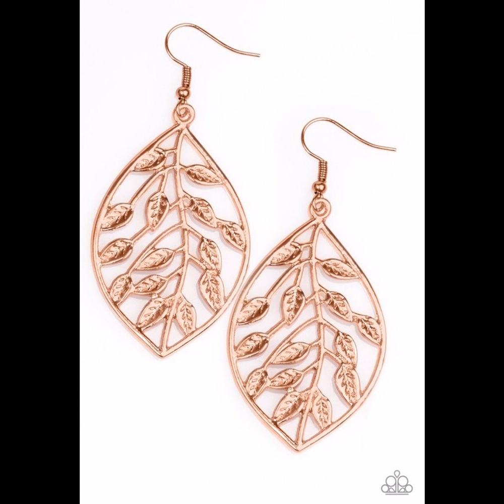 🎀5/$20 Paparazzi Copper Leaf VINE Earrings P17